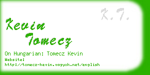 kevin tomecz business card